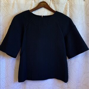 JILL STUART Top Quilted Texture Blouse in Black Size 4